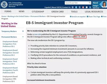 EB-5美国投资移民项目正式涨价